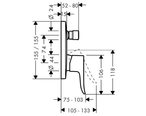 Hansgrohe 31451000 Metris Смеситель однорычажный