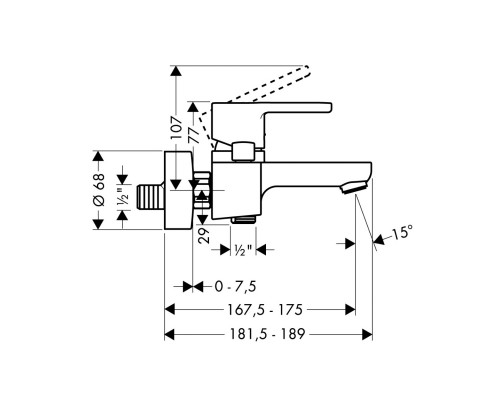 Hansgrohe 31460000 Metris S Смеситель для ванны