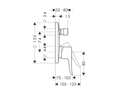 Hansgrohe 31487000 Metris Смеситель для ванны