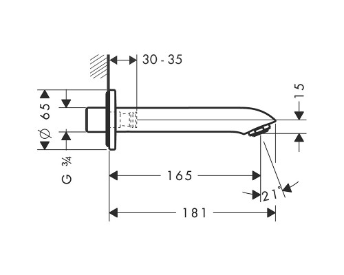 Hansgrohe 31494000 Metris Излив на ванну