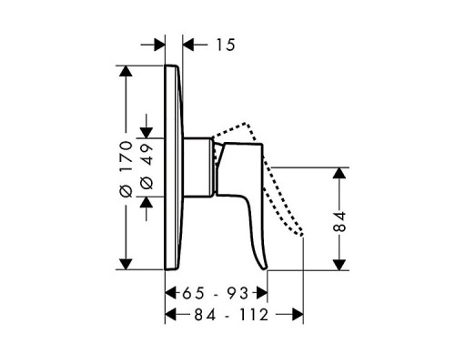 Hansgrohe 31652000 Metris Смеситель для душа, однорычажн