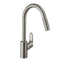 HANSGROHE Змішувач Focus 240 2jet для кухні з висувним виливом Stainless Steel (31815800)