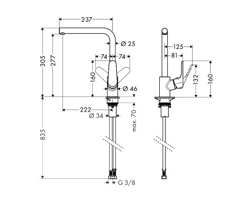 HANSGROHE Focus 31817000 смеситель для кухни