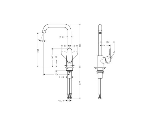 Hansgrohe 31820800 Focus Смеситель 260 для кухни
