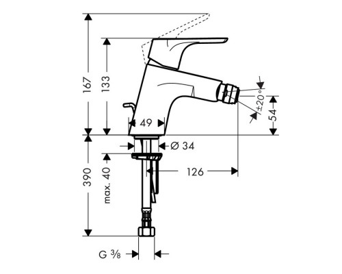 Hansgrohe 31922000 Focus Смеситель для биде, однорычажны