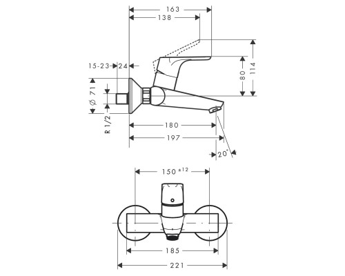Hansgrohe 31923000 Focus Смеситель для раковины