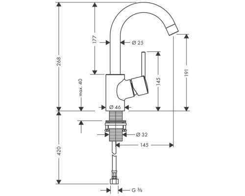 Hansgrohe 32070000 Talis S Смеситель для раковины