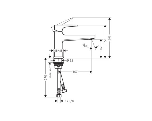 Hansgrohe 32503000 Metropol смеситель д/раков.однор.100