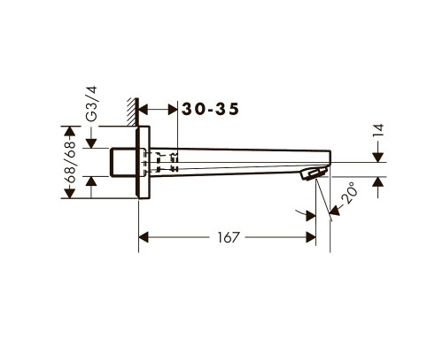Hansgrohe 32542000 Metropol излив на ванну,хром