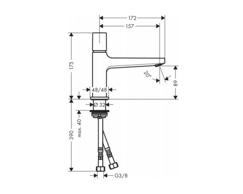 Hansgrohe 32570000 Metropol смеситель д/раков.Seleс.100