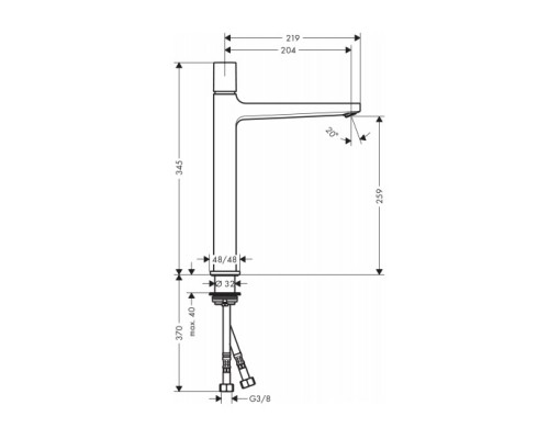 Hansgrohe 32572000 Metropol смеситель д/раков.Selec.260