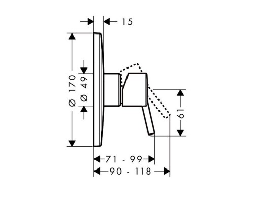 HANSGROHE Talis Смеситель для душа, однорычажн