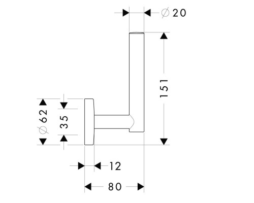 Hansgrohe 40517820 Logis Holder for Spare Roll BN