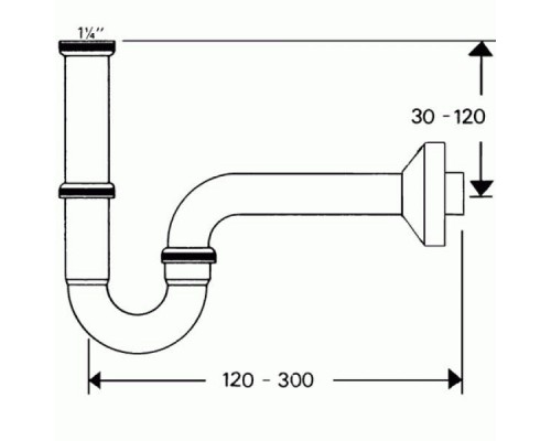Hansgrohe 53010000 Сифон трубчатый