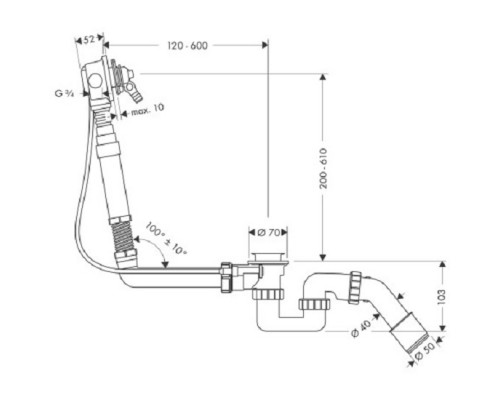 Hansgrohe 58126180 Exafill S Излив на ванну