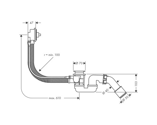 Hansgrohe 58140180 Flexaplus Слив/перелив