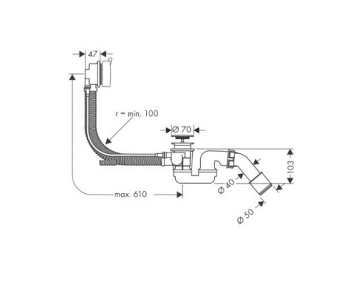 Hansgrohe 58150000 Flexaplus Слив/перелив