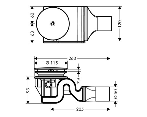 Hansgrohe 60067000 Raindrain ‘90 XX Полный сливной набор