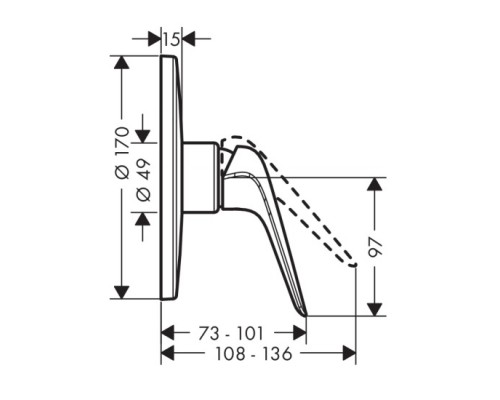 Hansgrohe 71066000 Novus Смеситель для душа Highflow, СМ