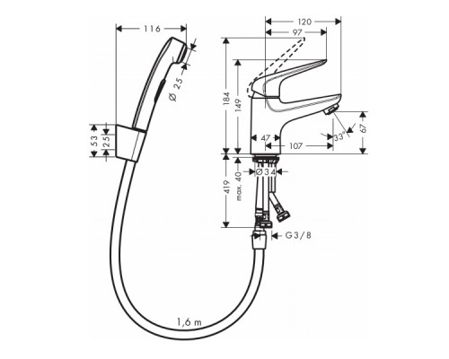 Hansgrohe 71144000 Novus Набор бидетте