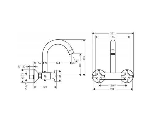 Hansgrohe 71286000 Logis Classic смеситель для кухни