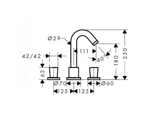 Hansgrohe 71300000 Logis Смеситель на край ванны