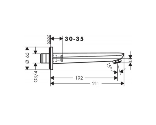 Hansgrohe 71320000 Novus Излив на ванну