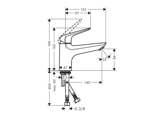 Hansgrohe 71322000 Novus Смеситель для ванны Monotrou