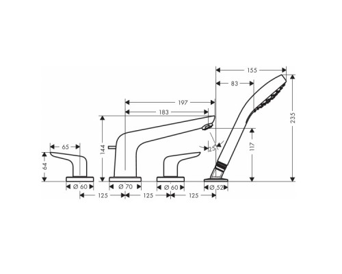 Hansgrohe 71333000 Novus Смеситель на край ванны