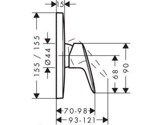 HANSGROHE Logis 71605000 cмеситель для душа, скрытый монтаж