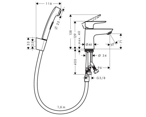 Hansgrohe 71729000 Talis E набор для биде