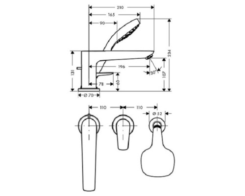Hansgrohe 71731000 Talis E смеситель д/ванны