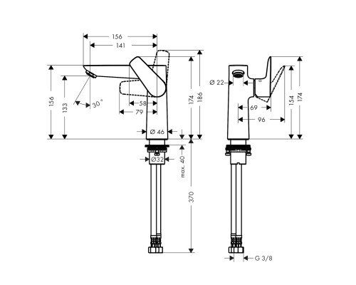 Hansgrohe 71755000 Talis E смеситель для раковины 150