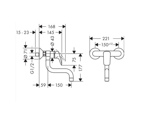 Hansgrohe 71836000 Logis кух однорыч смес, НМ,хром