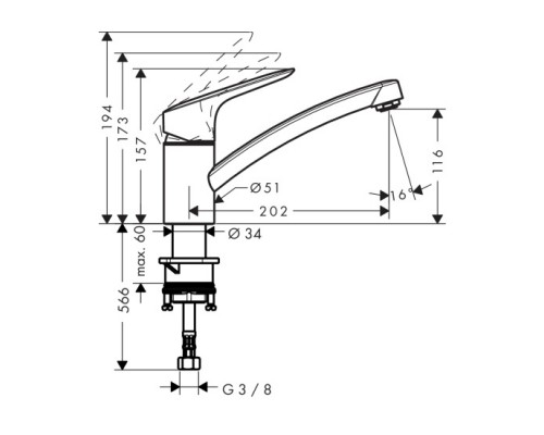 Hansgrohe 71837000 Logis 120 кух смес CoolSt и EcoSm