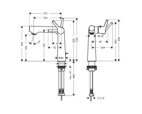 Hansgrohe 72113000 Talis S 140 смеситель для раковины
