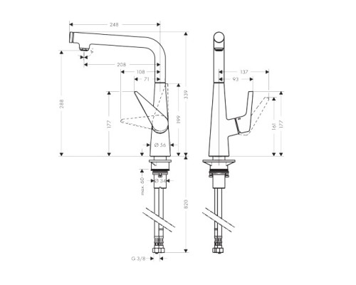 Hansgrohe 72820000 Talis Select S 300 Смес д/кухни