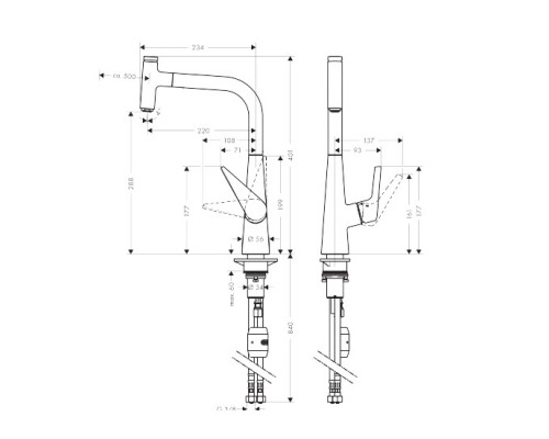 Hansgrohe 72821800 Talis Select S 300 Смес д/кухни
