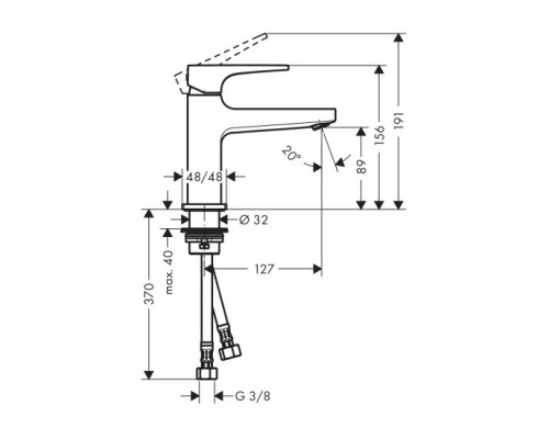 Hansgrohe 74500000 Metropol смесит.д/раков.однорыч.100