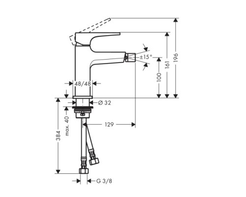 Hansgrohe 74520000 Metropol смеситель для биде
