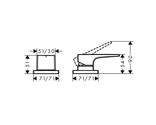 Hansgrohe 74548000 Metropol смесит.на край ван.на 2 от.