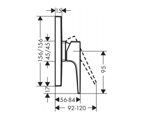 Hansgrohe 74565000 Metropol cмеситель для душа, СМ,хром