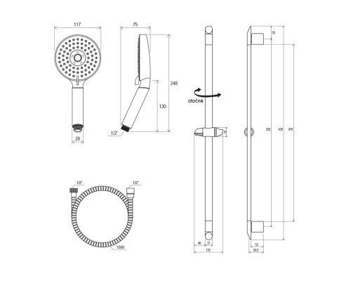 RAVAK X07P177 902.00 Шланг + воронка + кронштейн