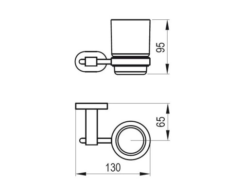 RAVAK X07P188 CR 210 Держатель со стаканом д / зубных щеток (стекло)