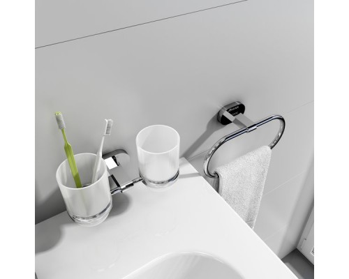 RAVAK X07P189 CR 220 Держатель с двумя стаканами д / зубных щеток (стекло)