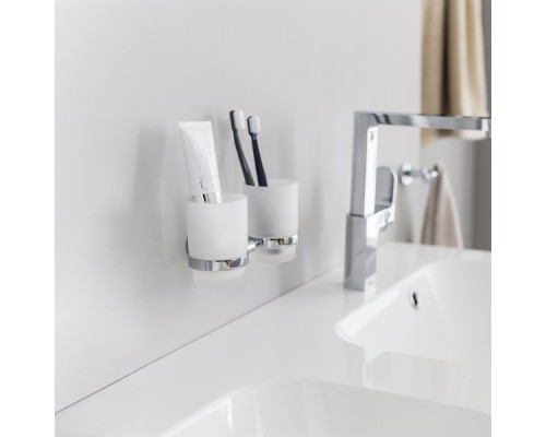 RAVAK X07P189 CR 220 Держатель с двумя стаканами д / зубных щеток (стекло)