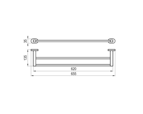 RAVAK X07P193 CR 320 Держатель для полотенца, 66 см