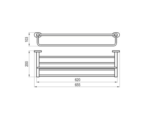 RAVAK X07P194 CR 330 Полка для полотенец с держателем, 66 см