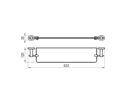 RAVAK X07P195 CR 500 Полка стеклянная, 64 см