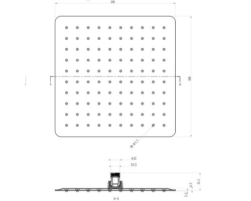 RAVAK X07P016 982.00 Верхний душ Slim Chrome квадратный 30 см